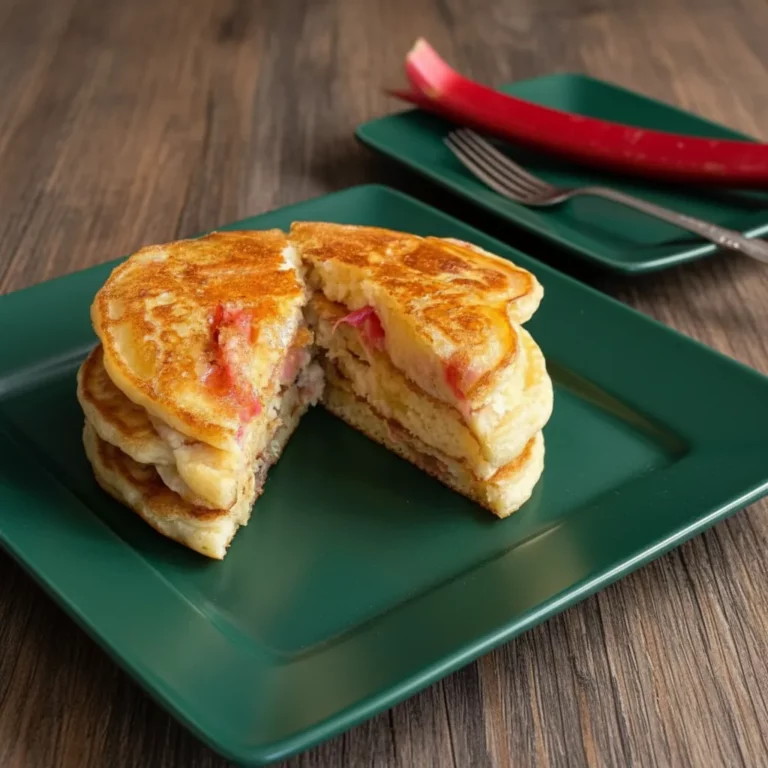 Fluffy Rhubarb Pancakes