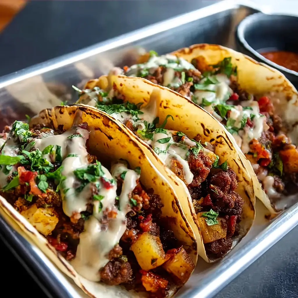Garlic Butter Honey BBQ Chicken Tacos