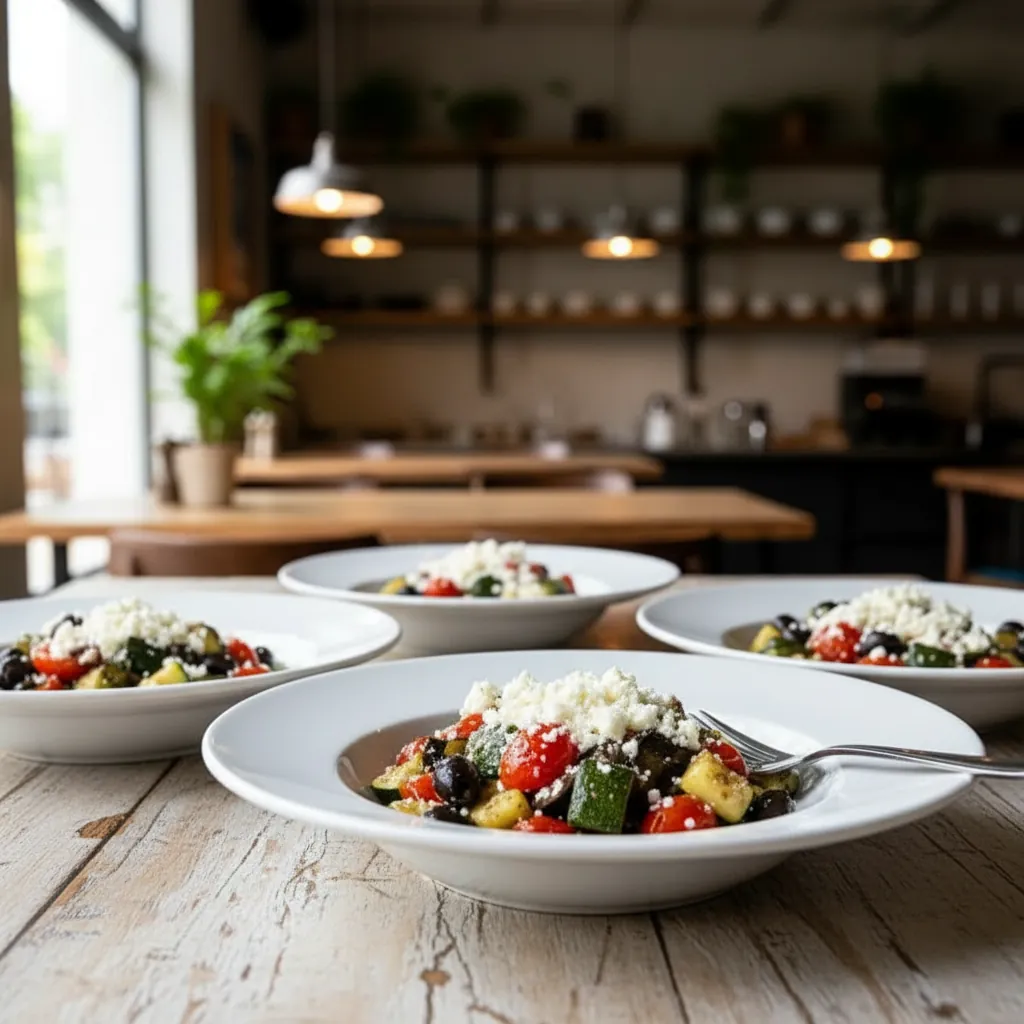 Grilled Zucchini Greek Salad