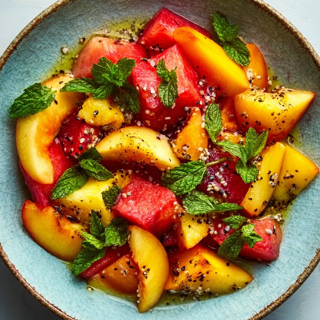 Peach Watermelon Salad: A Refreshing Summer Fruit Favorite 4 Peach Watermelon Salad