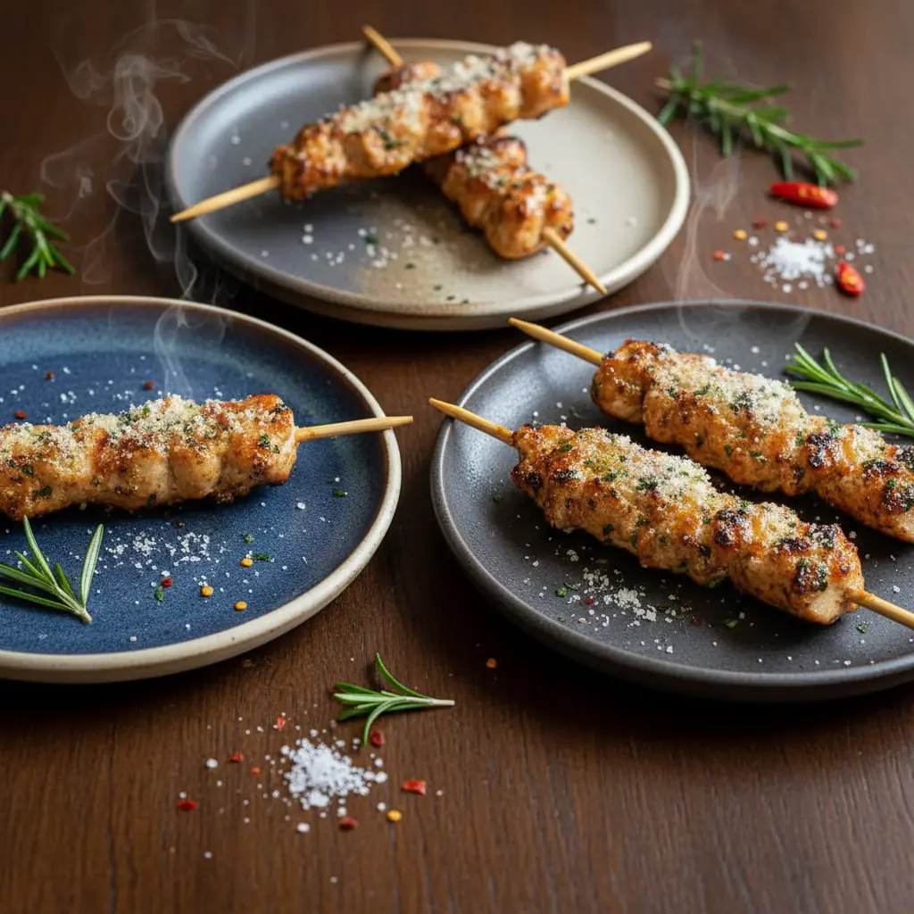 Ranch Garlic Parmesan Chicken Skewers
