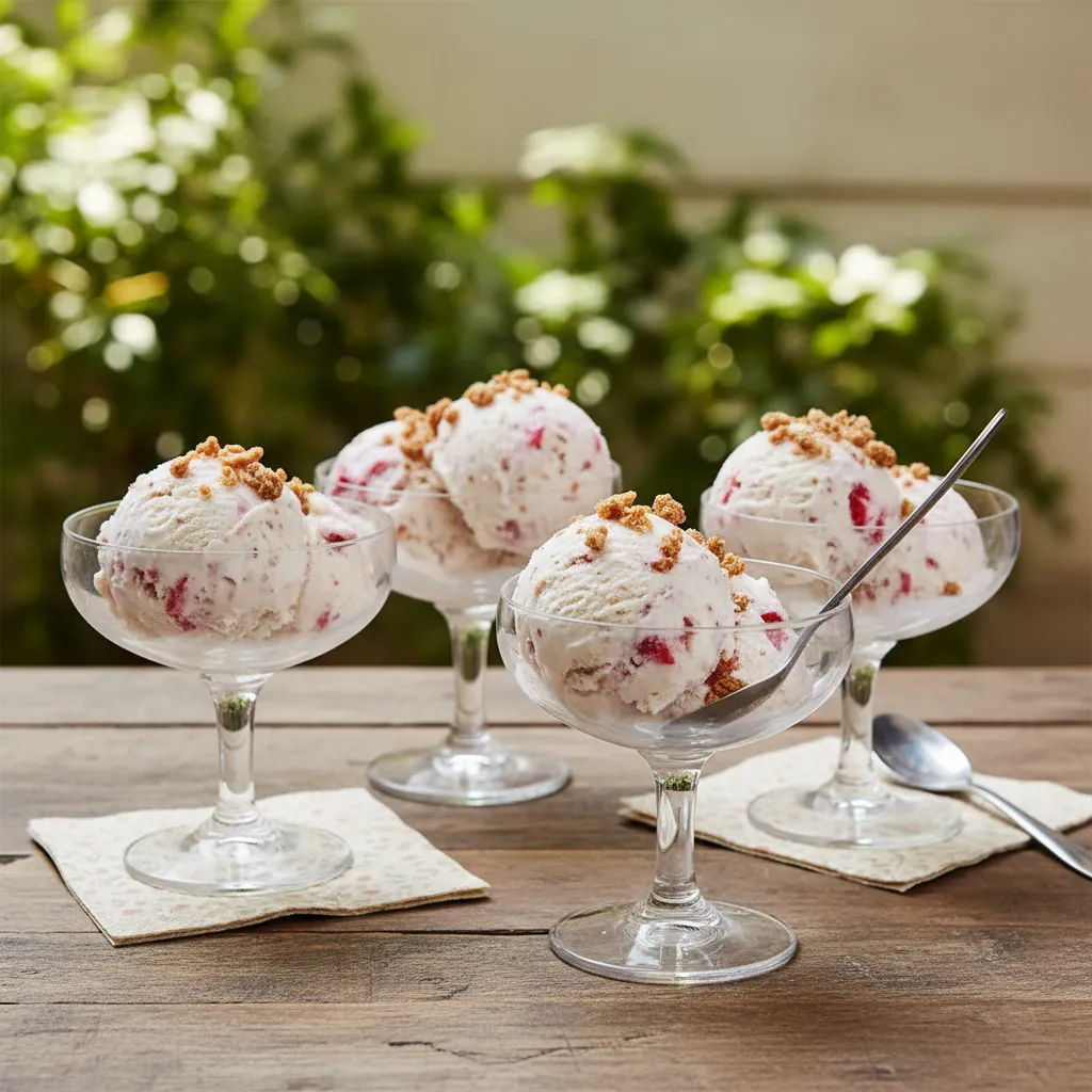 Rhubarb Crumble Ice Cream: Amazing Creamy Summer Dessert Recipe 4 Rhubarb Crumble Ice Cream
