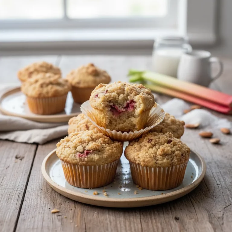 Rhubarb Sour Cream Muffins