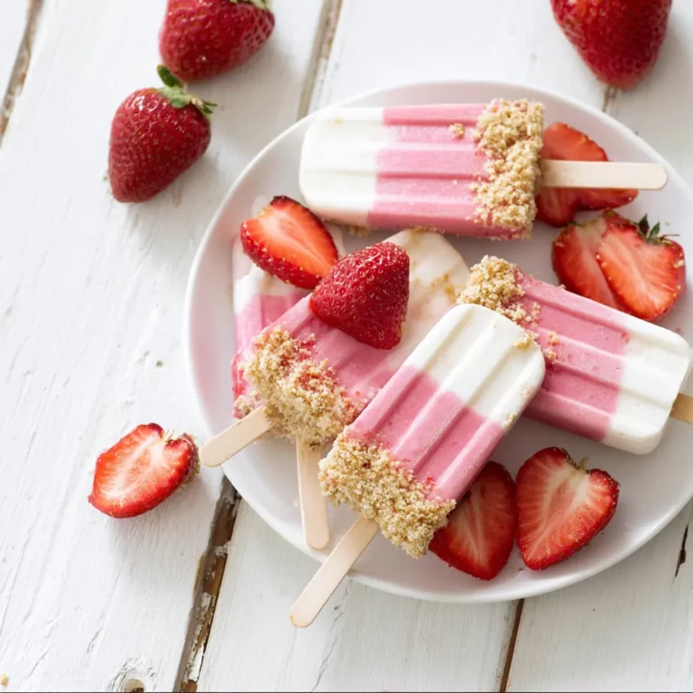 Strawberry Breakfast Popsicles