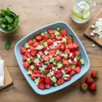 Watermelon Strawberry Cucumber Salad