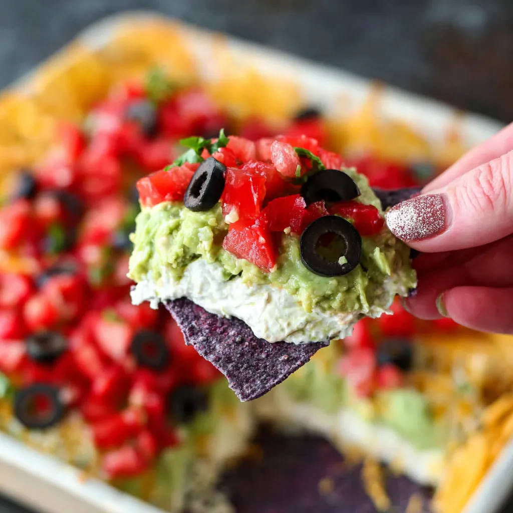 American Flag Layered Taco Dip That Steals the Show at Every Party 4 American Flag Layered Taco Dip