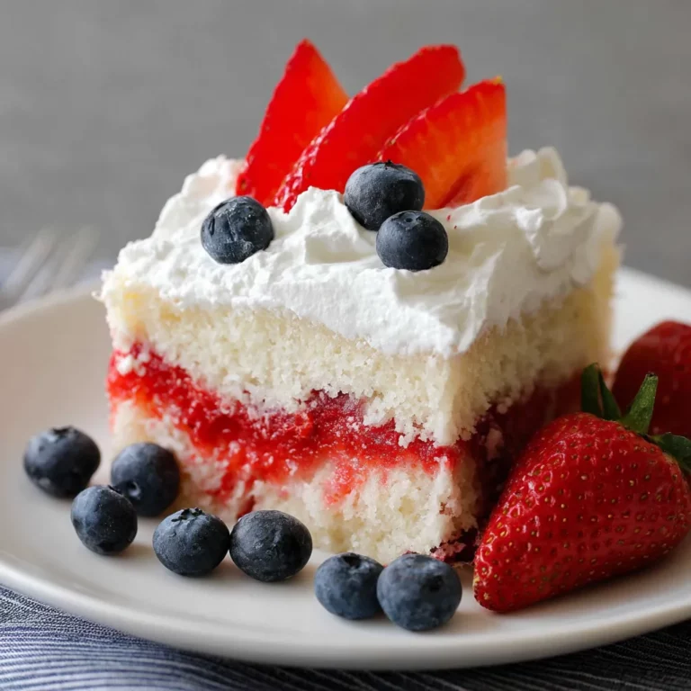 American Flag Strawberry Poke Cake