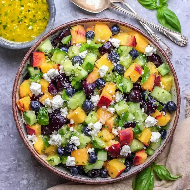 Blueberry Peach Feta Salad