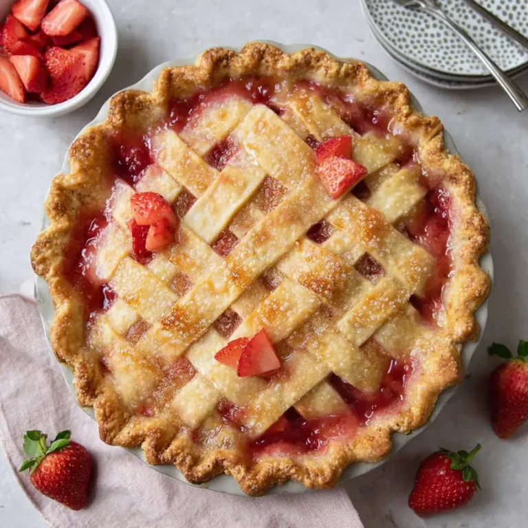 Brown Butter Strawberry Peach Pie
