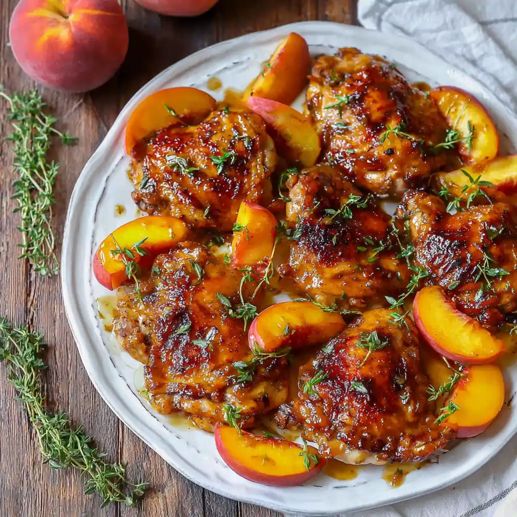Chicken with Peaches – Easy 30-Minute One-Pan Dinner 4 Chicken with Peaches