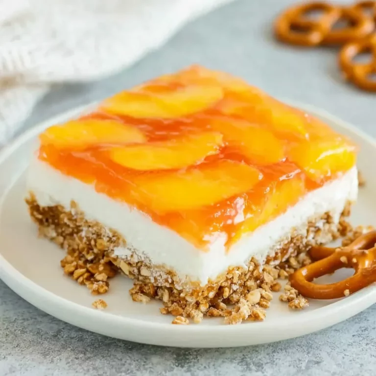 Easy Peach Pretzel Salad