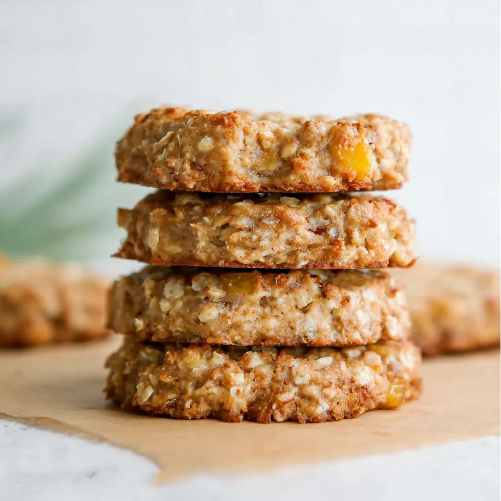 Healthy Peach Oatmeal Breakfast Cookies