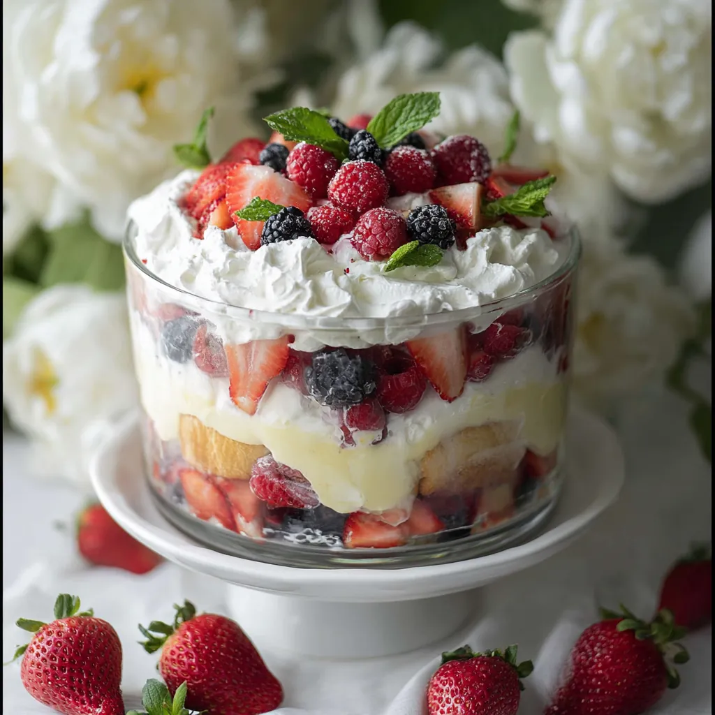 Mixed berry trifle