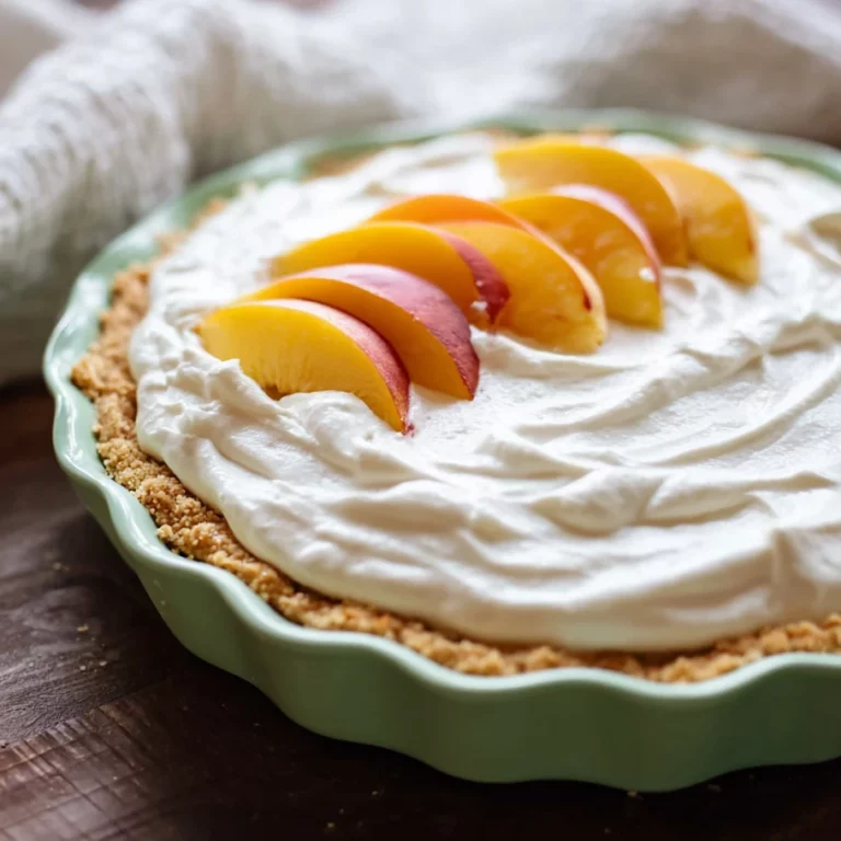 No Bake Peach Cream Pie