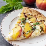 Peach & Basil Naan Bread Pizza