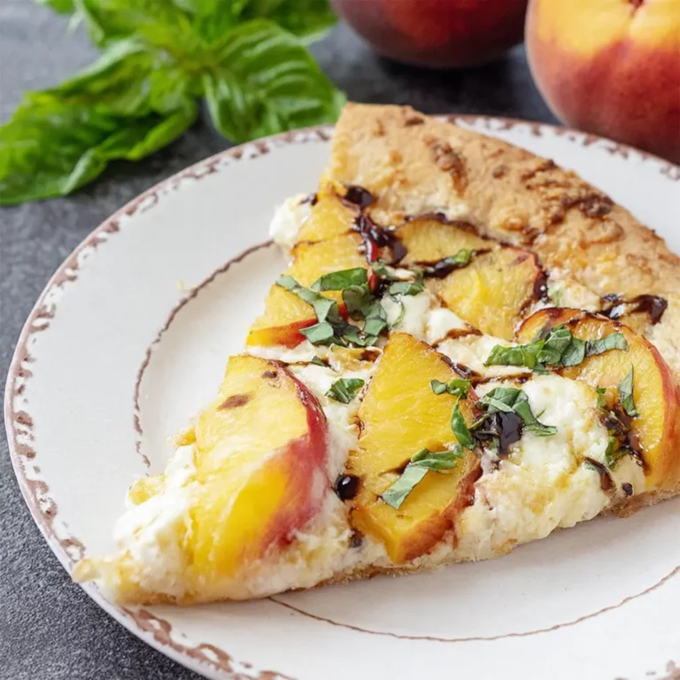 Peach & Basil Naan Bread Pizza