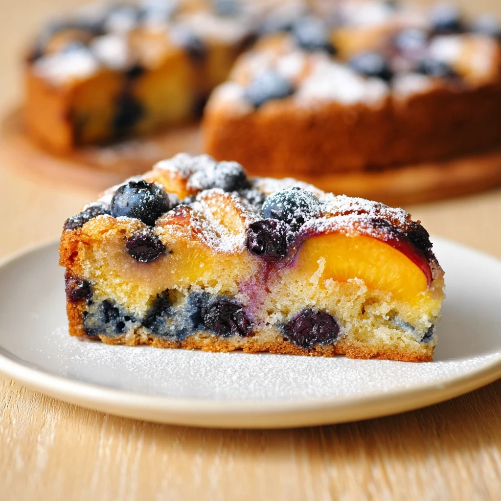 Peach Blueberry Yogurt Cake