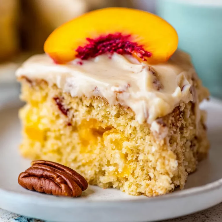 Peach Cake with Brown Sugar Frosting