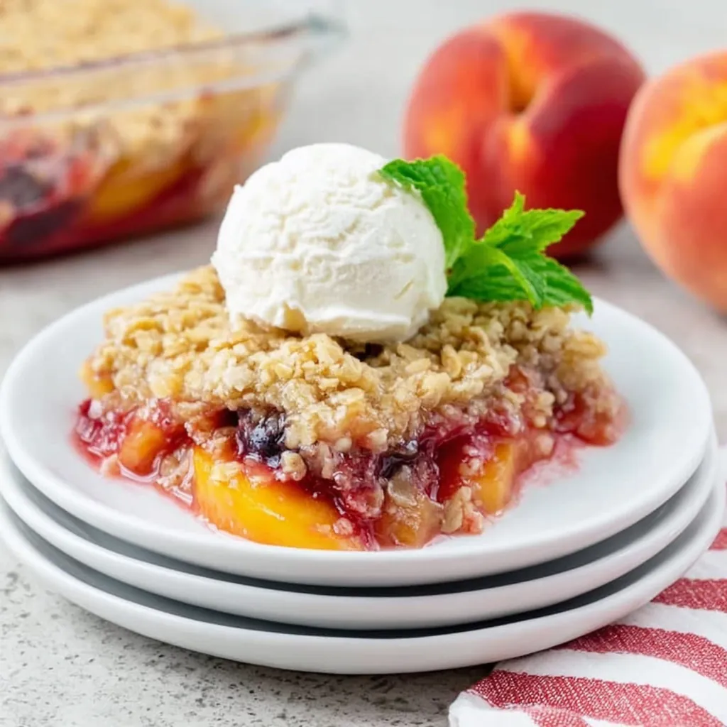 Peach & Strawberry Crisp
