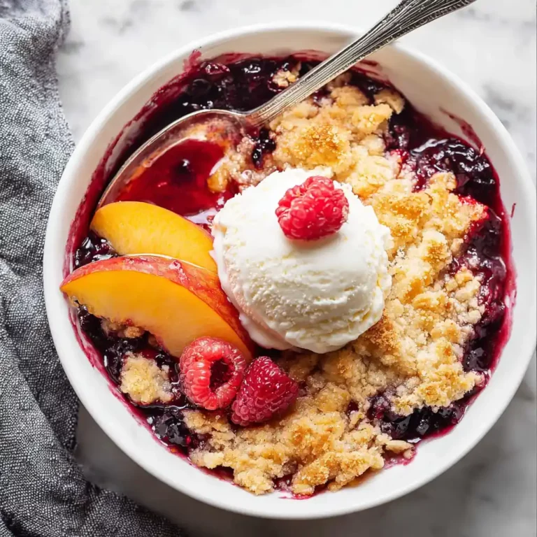 Peach and Raspberry Cobbler