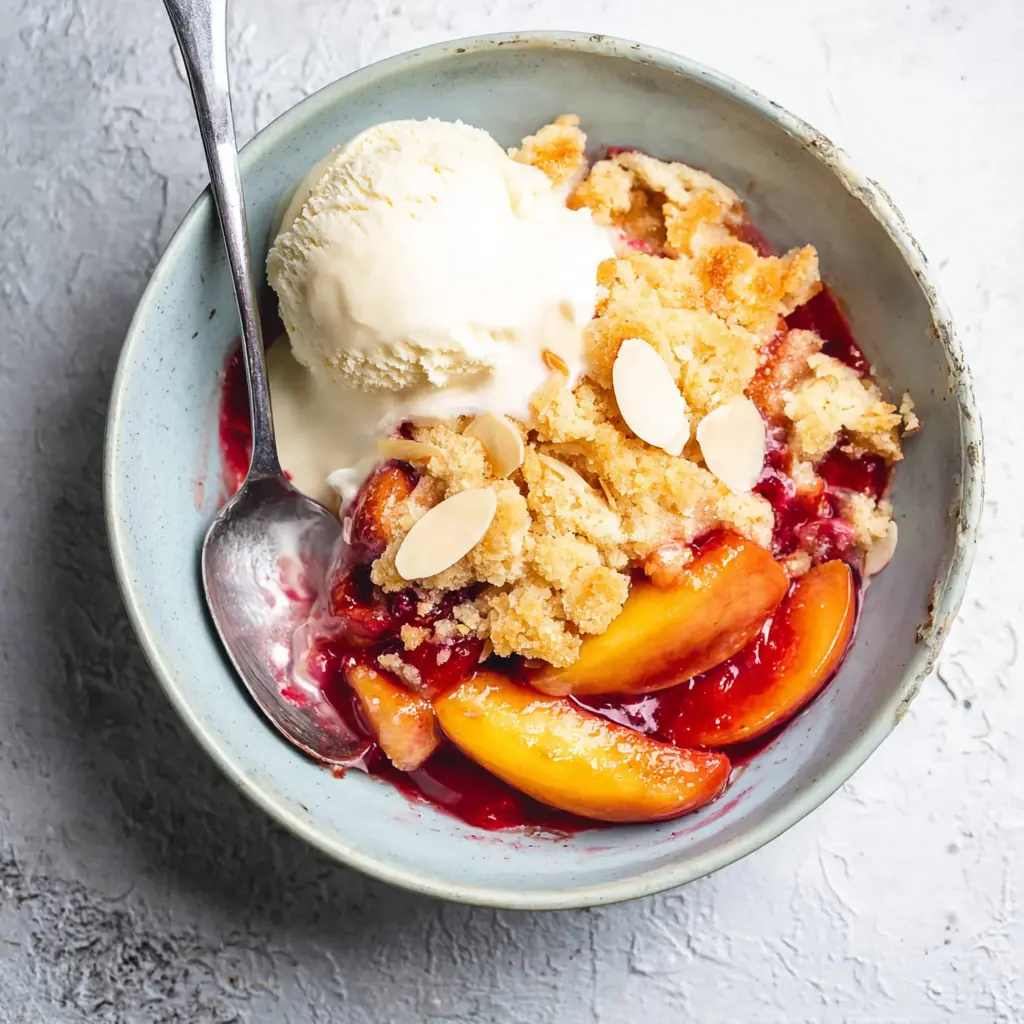 Peach and Raspberry Cobbler
