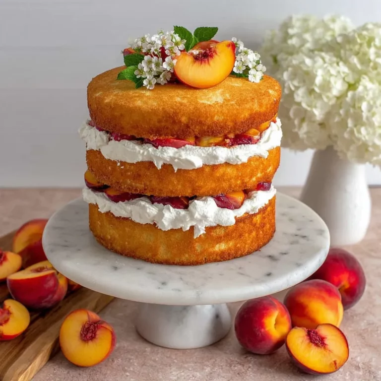 Peaches and Cream Layer Cake