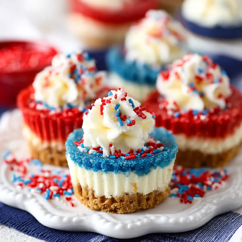 Red White & Blue Mini Cheesecakes