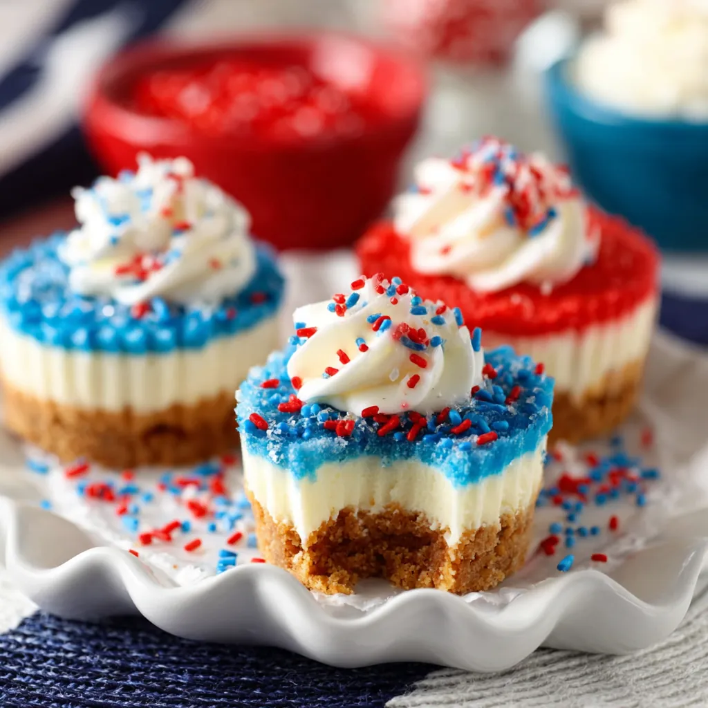 Red White & Blue Mini Cheesecakes