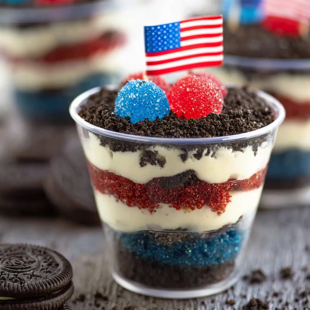 Red White and Blue Dirt Cups