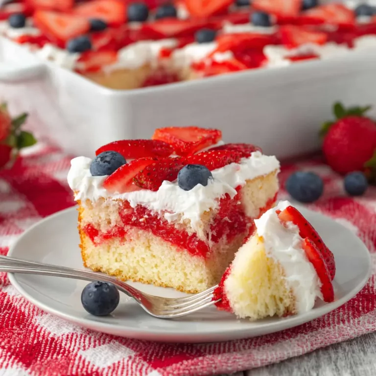 Strawberry Jello Flag Cake