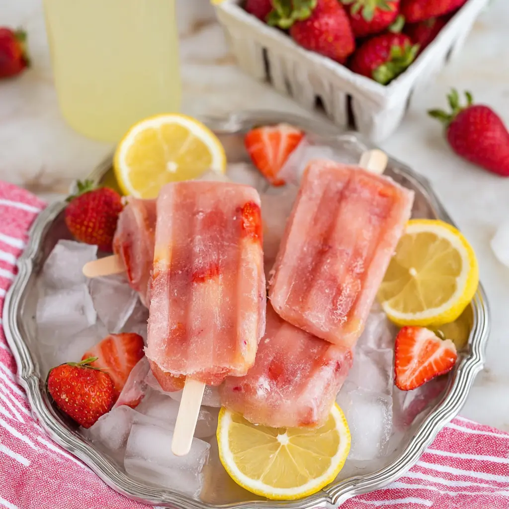 Strawberry Lemonade Popsicles