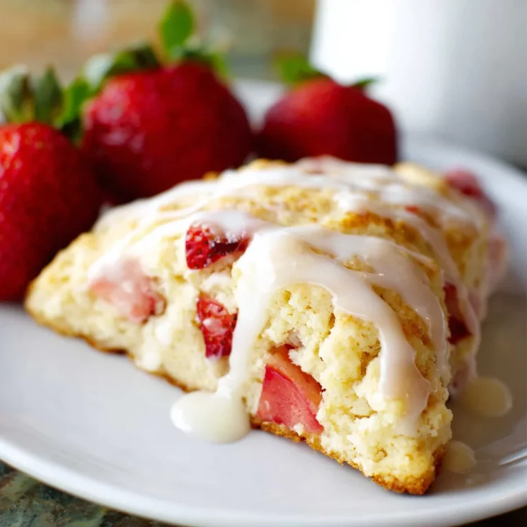 Strawberry Scones Lemon Glaze