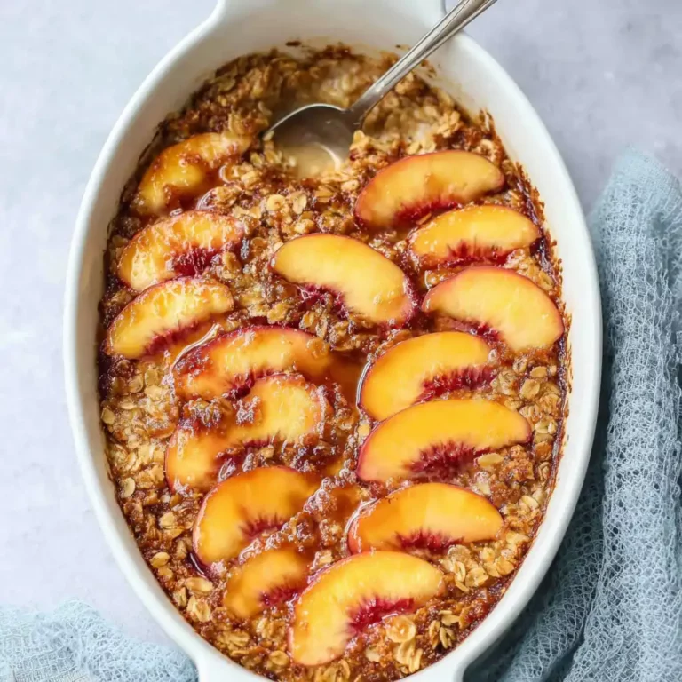 Summer Peach Baked Oatmeal