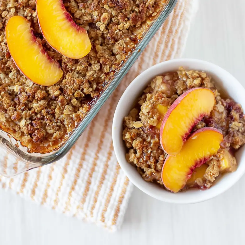 Summer Peach Baked Oatmeal