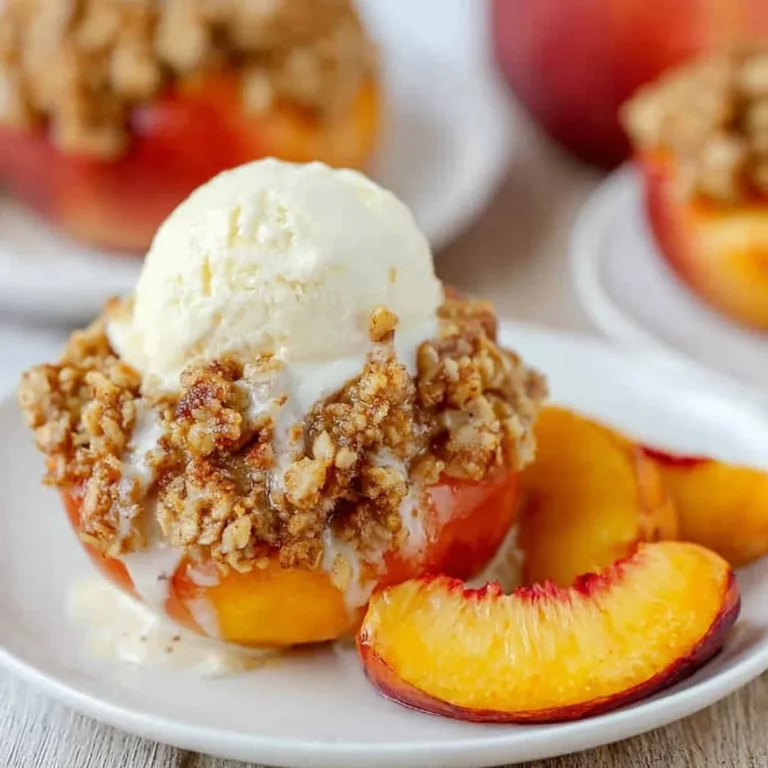 Baked Peaches with Streusel