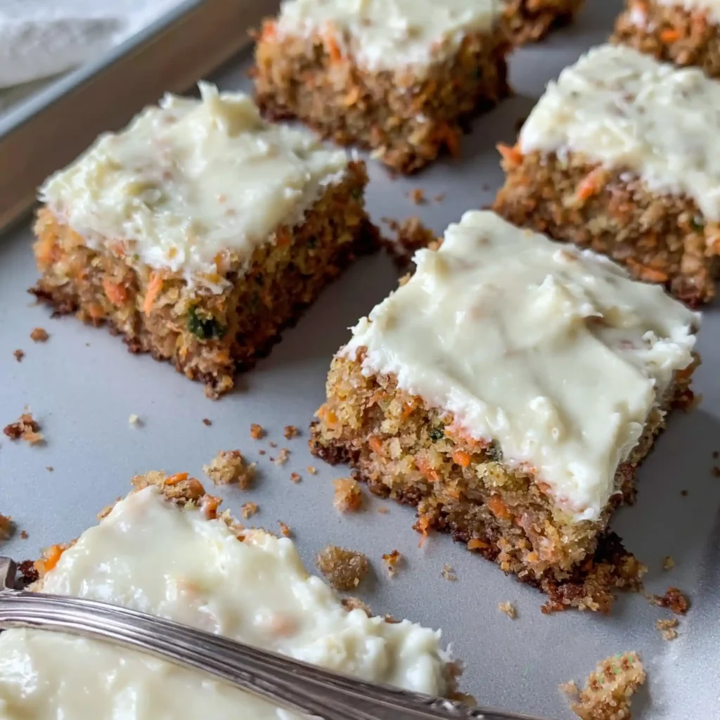 Carrot Zucchini Cake – Simple Moist Sheet Pan Dessert Bars 4 Carrot Zucchini Cake