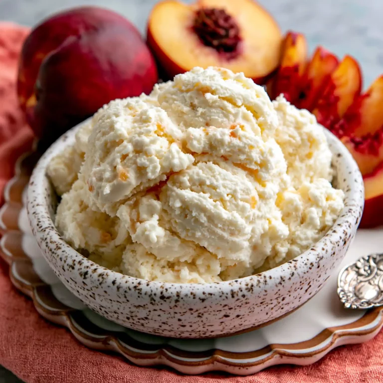 Homemade Peach Ice Cream