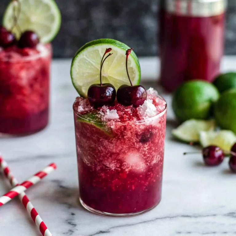 Honey Sweetened Fresh Cherry Limeade