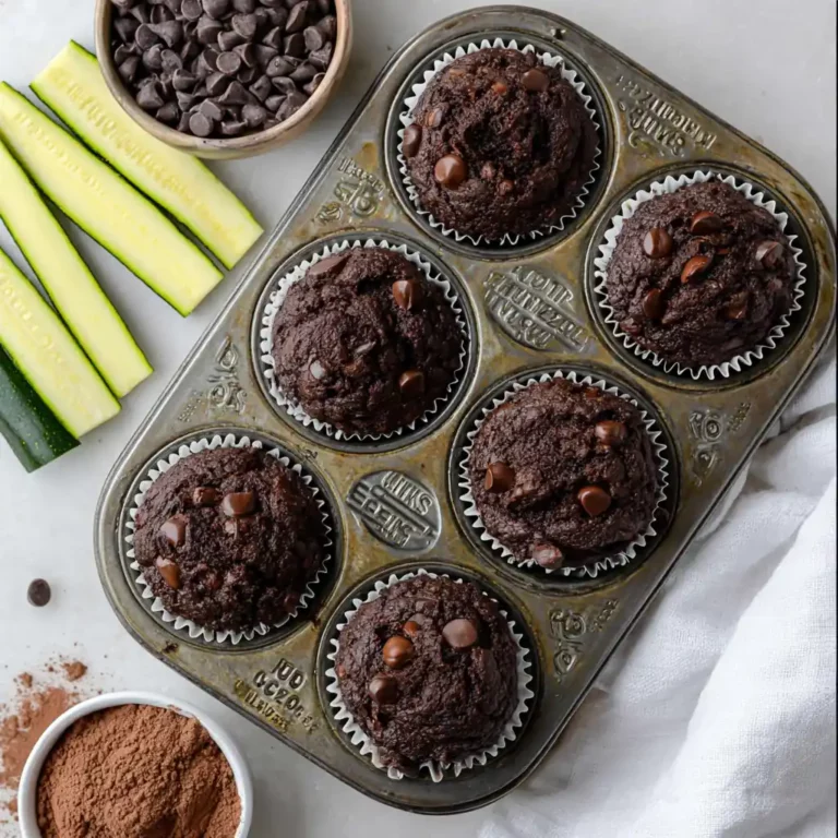 Moist Chocolate Zucchini Muffins