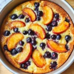 Peach Blueberry Greek Yogurt Cake