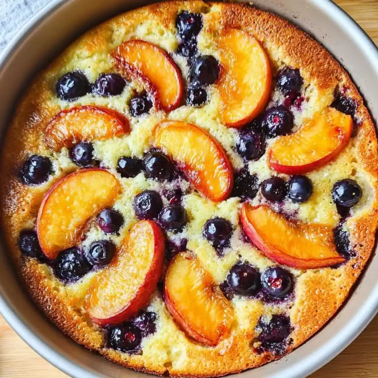 Peach Blueberry Greek Yogurt Cake
