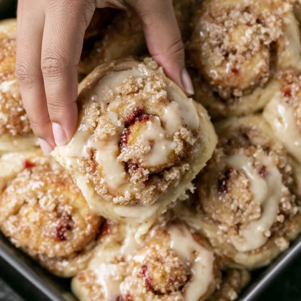 Peach Cobbler Cinnamon Rolls