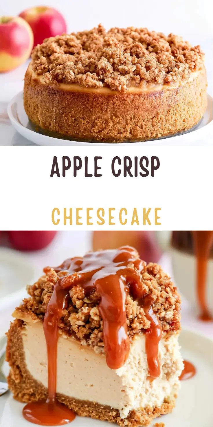 Apple Crisp Cheesecake with Cinnamon Apples and Oat Crumble 6 Apple Crisp Cheesecake