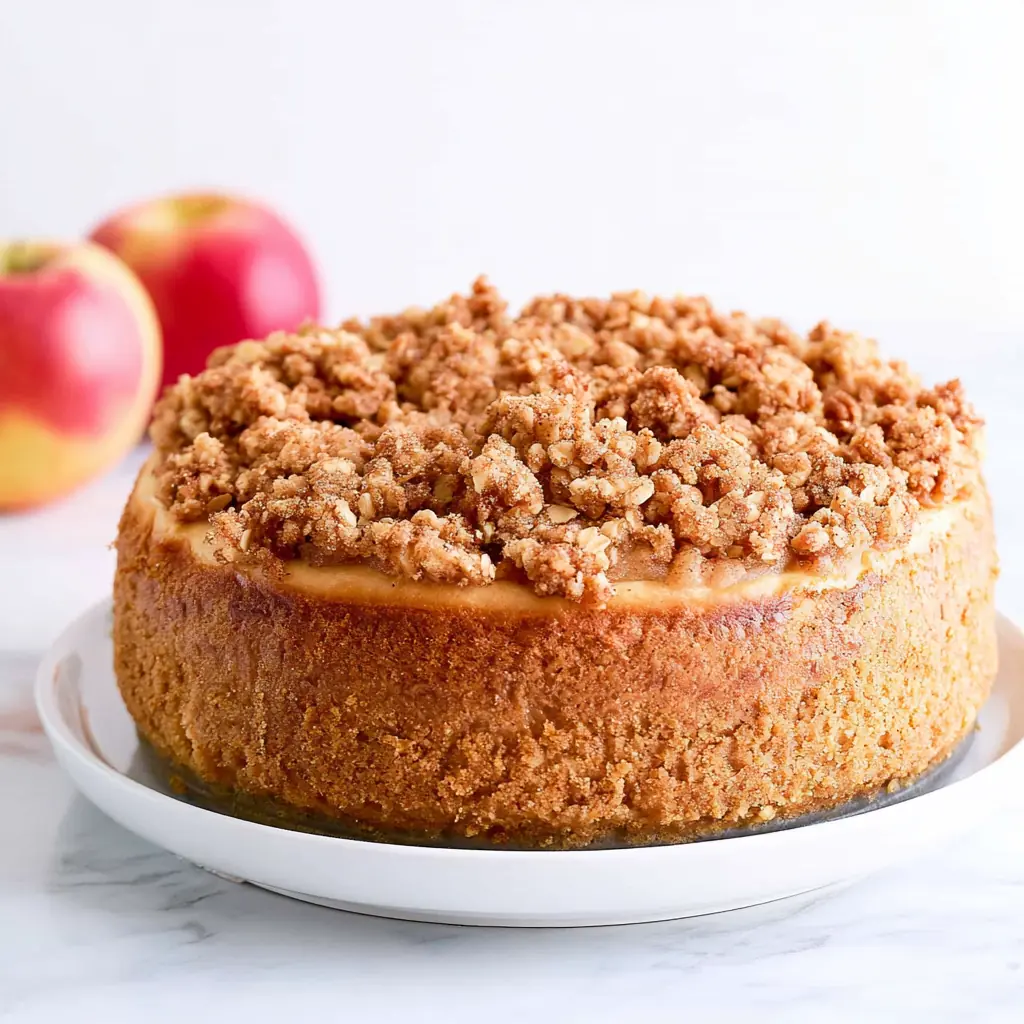 Apple Crisp Cheesecake with Cinnamon Apples and Oat Crumble 5 Apple Crisp Cheesecake