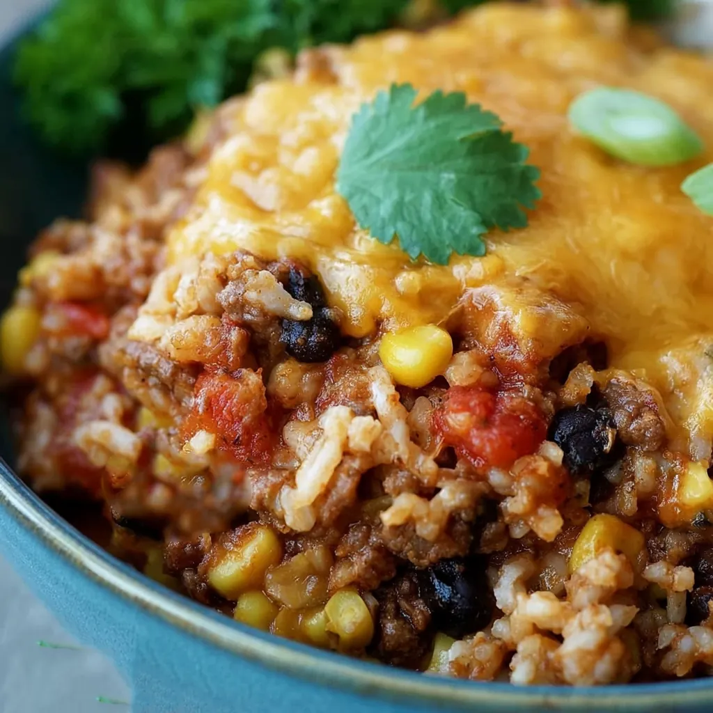Beef Enchilada Casserole With Rice and Cheese 5 Beef Enchilada Casserole