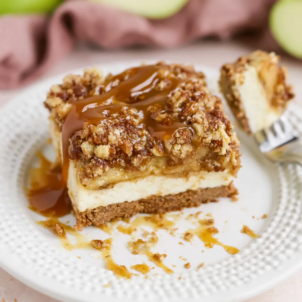 Caramel Apple Cheesecake Bars with Homemade Caramel Sauce 5 Caramel Apple Cheesecake Bars