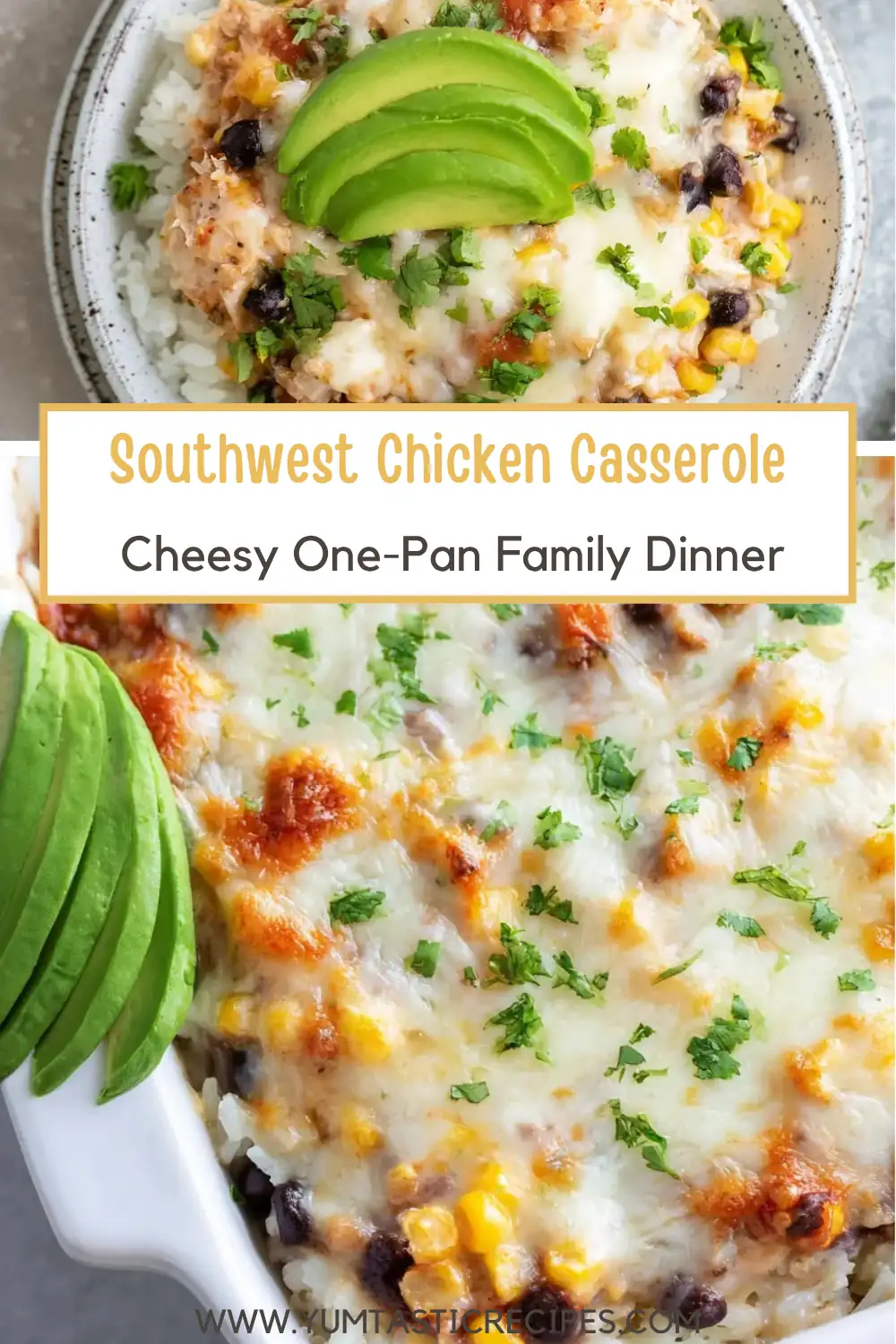 Southwest Chicken Casserole: Easy, Healthy One-Pan Dinner 6 Cheesy One-Pan Family Dinner