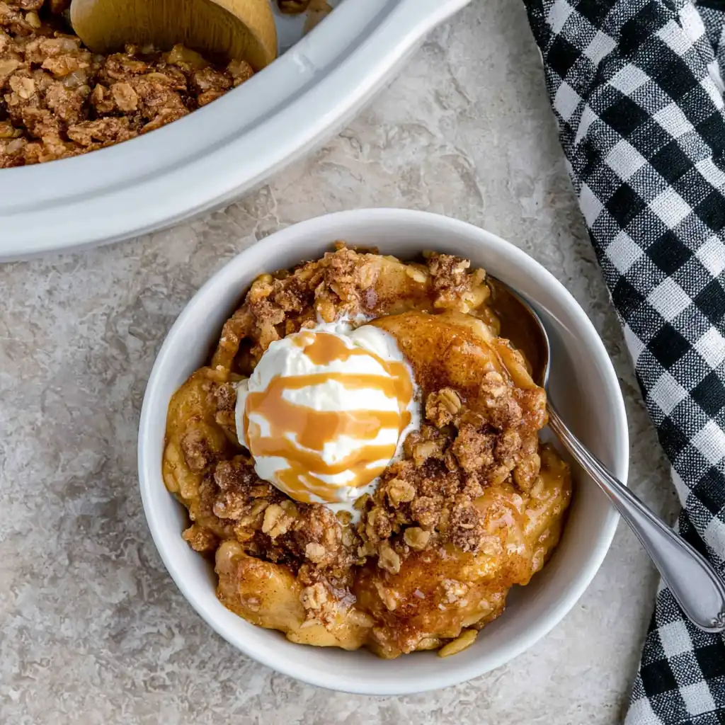 Crock Pot Apple Crisp With Buttery Oat Topping 4 Crock Pot Apple Crisp