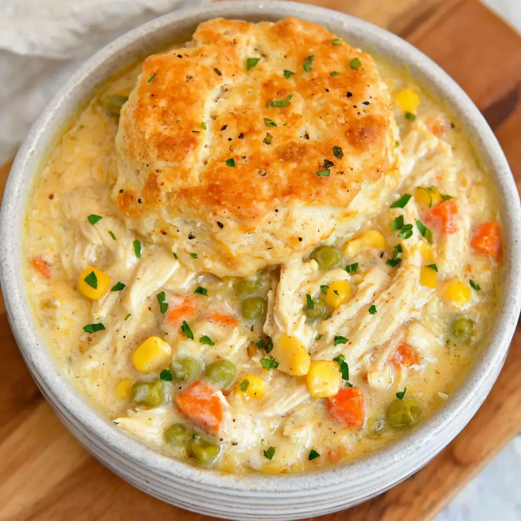 Crockpot Chicken Pot Pie with Creamy Gravy and Fluffy Biscuits 5 Crockpot Chicken Pot Pie