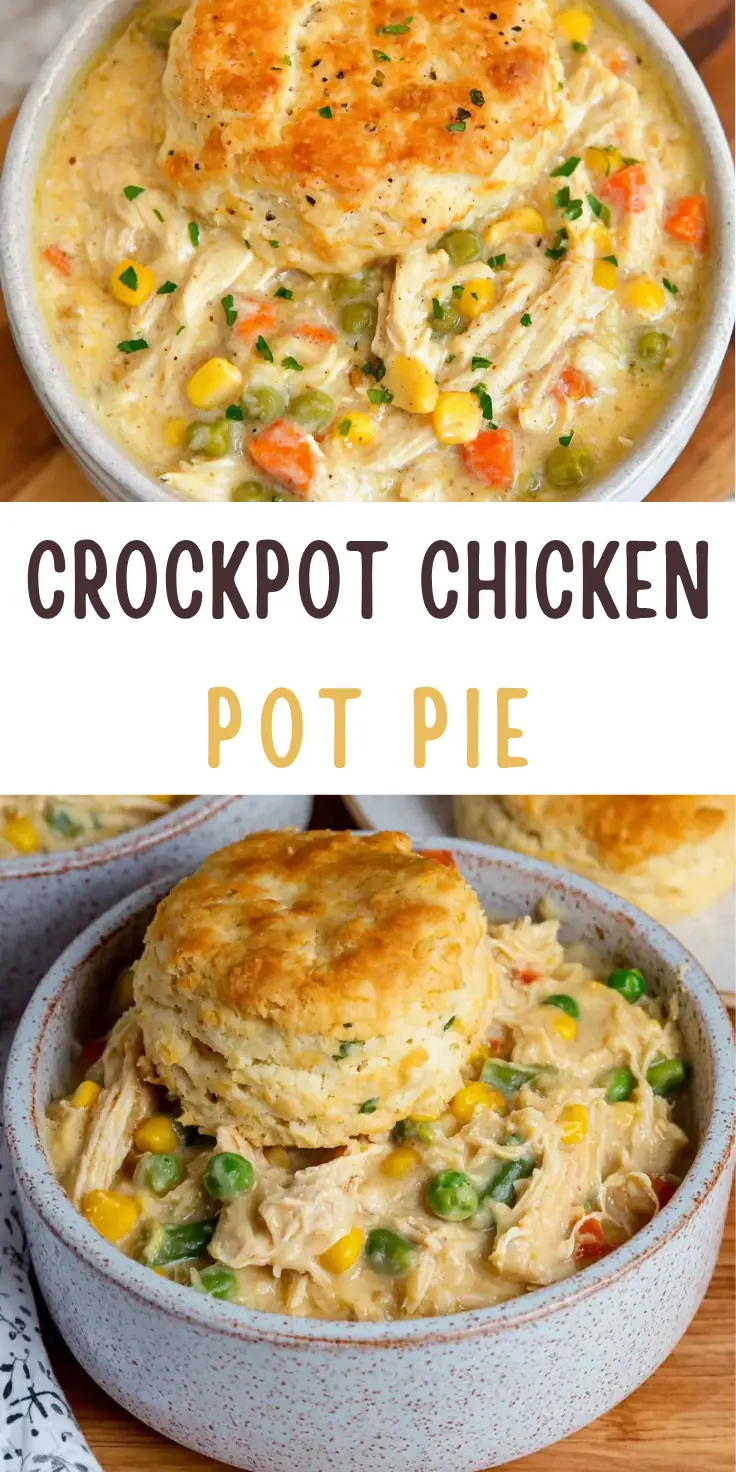 Crockpot Chicken Pot Pie with Creamy Gravy and Fluffy Biscuits 6 Crockpot Chicken Pot
